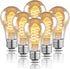 LED Edison Light Bulbs, 6W Equivalent to 60W, 2500K Warm White, A21 Flexible Spiral LED Filament Light Bulbs, Dimmable Vintage LED Bulb, Antique L...
