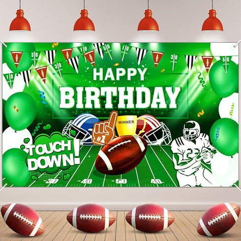 Football Birthday Party Decorations Super Game Backdrop Banner Football Bowl Theme Birthday Party Supplies Touchdown Banner Decor...