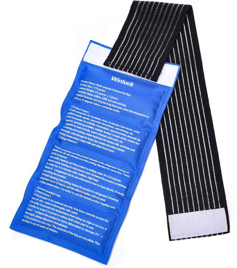 Gel Ice Packs for Injuries- Adjustable Wrap for Pain Relief Ice Pack+Heat Pack ? Non-Toxic Smooth Reusable, Support Rehabilitation, Flexible Thera...