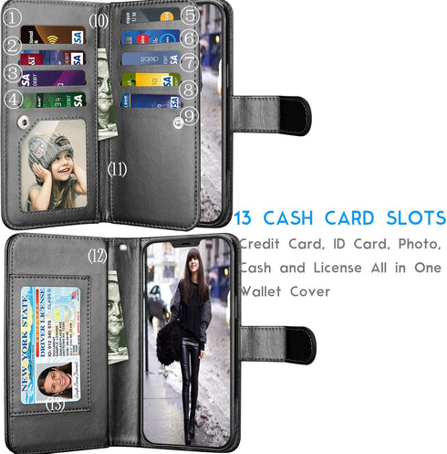 Tekcoo Wallet Case for iPhone 12 Pro Max (6.7 inch) 2020 Luxury ID Cash Credit Card Slots Holder Carrying Pouch Folio Flip PU Leather Cover [Detac...