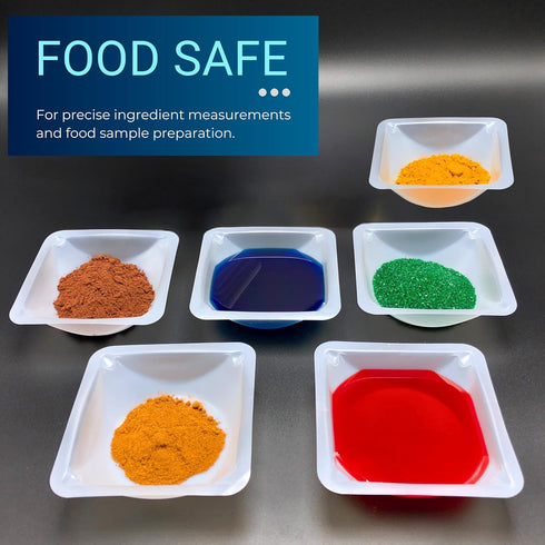 Weigh Boats Medium - 125 Pack 100ml Plastic Disposable Trays for Scale, Square Weighing Dishes for Powder Weight, Epoxy, Food Samples - Pour Boat ...