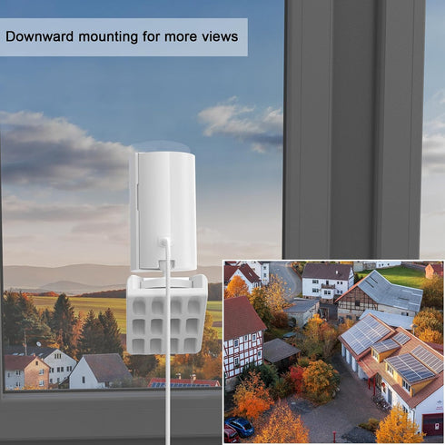 HOLACA Window Mount for Ring Indoor Cam (1st Gen), (2nd Gen),20 Degrees Tilt (Up/Down/Left/Right) Strong Adhesive Flexible Mounting Bracket for In...