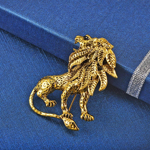 HUJUON Retro Lion Animal Pin Brooch for Men Women. Punk Suit Tie Pin for Husband Boyfriend Christmas Gifts...