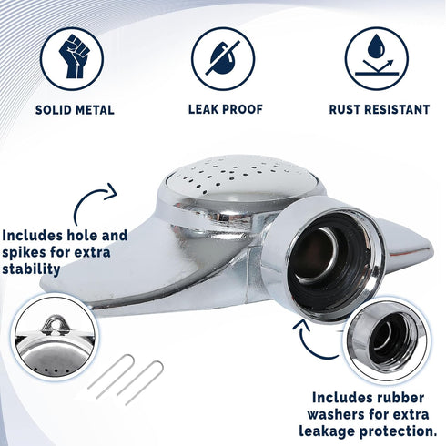 Morvat Metal Water Sprinkler for Flowers Plants Garden Lawn & Yard, Gentle Flow Watering Spray System & 360 Degree Irrigation for Small to Medium ...
