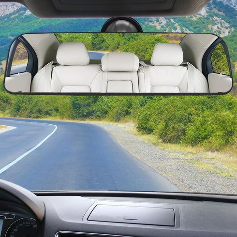 Rear View Mirror,Universal Anti-glare HD Adjustable Car Panoramic Rear View Mirror with Suction Cup(Widen the Field of View-Sector/Trapezoid/Round...
