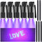 10 Pcs UV Blacklight Flashlight Set 5 Invisible Ink Pen 5 Mini UV LED Flashlight, Spy Pen Disappearing Ink Marker with Black Light for Kids Secret...