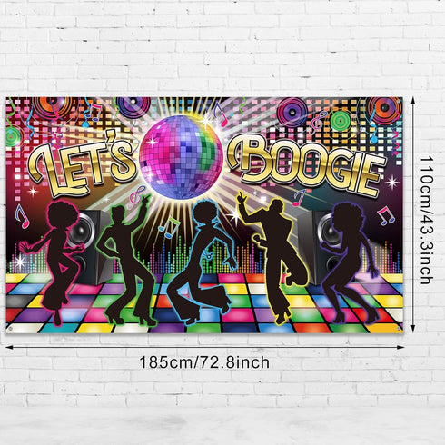 Disco 70s Theme Party Decorations Back to 60s 70s 80s 90s Let's Boogie Disco Dancing Night Photography Photo Booth Background Birthday Party Suppl...
