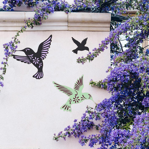 Hummingbird Stencil Set for Crafts, Reusable Silhouette Patterns for Painting Wood, Walls and Garden Decor...