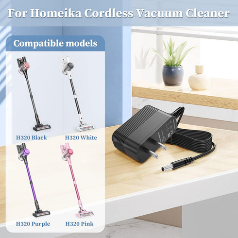 26.5V Charger for Homeika Cordless Vacuum Cleaner Power Supply Replacement for Homeika H320 H 320 Cordless Powerful Suction Vacuum Power Adapter...