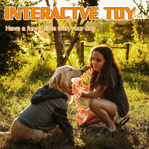 Dog Toys, Tough Dog Toys for Puppies and Small-Medium Dogs, Tug of War Dog Toy, Plush Stuffed Animals for Dogs, Rope Dog Toys for Teething and Che...