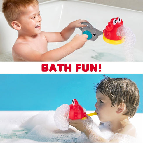 ArtCreativity Crab Bubble Machine Bath Toy - Bath Bubble Machine for Babies with 2 Attachments for Lots of Bubbles - Cute Bath Time Toys for Toddl...