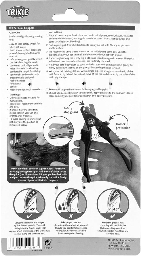 TRIXIE Pet Grooming Nail Clippers, for Medium and Large Size Dogs, 6" (16cm)...