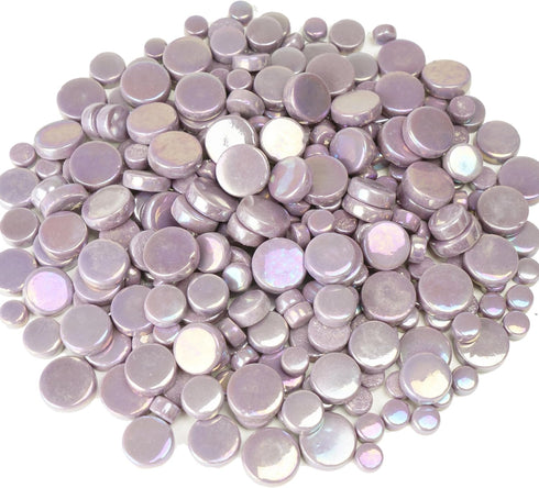 Round Mosaic Tiles for Crafts, 300g/150 Pieces 4 Sizes Mixed (0.3, 0.45, 0.54, 0.6 inch) Round Stained Glass Mosaic Tile for DIY Mosaic Making Sup...