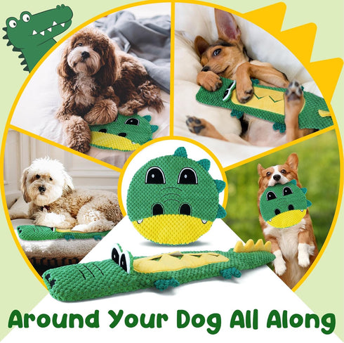 Interactive Dog Toys for Small Medium Dogs - 2 Pack Puppy Toys for Boredom and Teething, No Stuffing Squeaky Puppy Chew Toys with Crinkle, Treat D...
