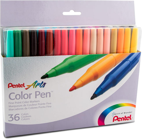 Pentel Color Pen, Set of 36, Assorted (S360-36)...