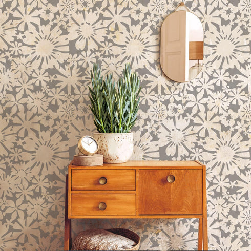 GSS Design Floral Fireworks Allover Wall Stencils 12x16Inch Large Flower Stencils for Painting Wall Wood Furniture Floors Canvas Reusable DIY Art ...