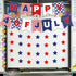 Patriotic Paper Banner 4th of July Bulletin Board Decorations with Red Blue Star Cutouts for Independence Day School Classroom Office Home Decor P...