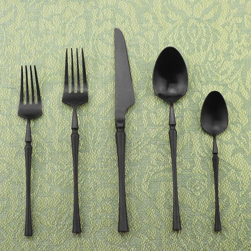 Gugrida Unique & Beautiful Flatware Set - 5 Piece Iridescent Silverware Sets | 18/10 Stainless Steel Reusable Cutlery Set | Black Utensils Service...