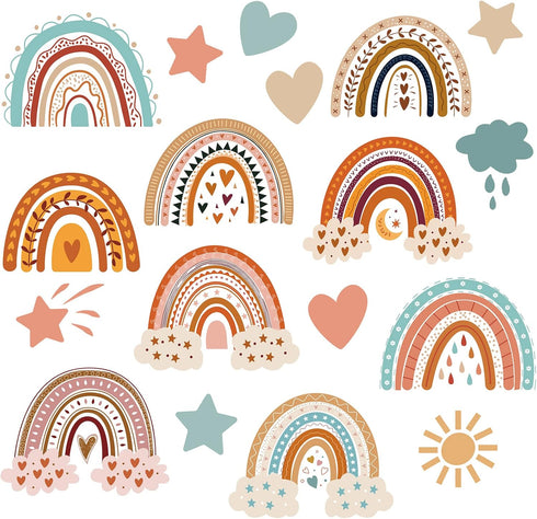 90 Pieces Rainbow Classroom Decor Rainbow Clouds Star Heart Sun Bulletin Board Birthday Party Baby Shower Decor for Bulletin Board Classroom Schoo...