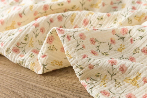 Little Jump Baby Muslin Swaddle Blankets for Girls, Newborn Swaddle Set with Matching Headband Bow, 47 x 47 inches Floral Print Hospital Home-Comi...