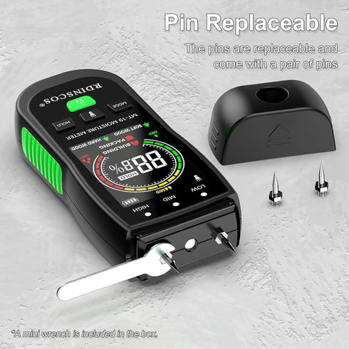 Wood Moisture Meter, Firewood Moisture Tester, Drywall Moisture Detector Professional Moisture Content Meter Lumber Logs Concrete Floors Carpet Ce...