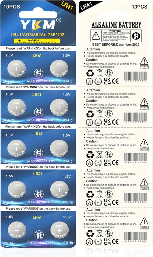 LR41 Battery AG3 LR41 L736f L736c L736 392 192 1.5V Alkaline Batteries for Watch Thermometer Button Battery 20 Pack...