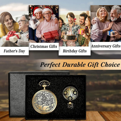 YISUYA Vintage Pocket Watches for Men Boy, FOB Pocket Watch with Chain, Christmas Gifts, Father's Day Gifts, Valentine's Day Gifts, Birthday Gifts...