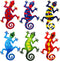 Juegoal 6 Pack Metal Gecko Wall Art Decor Inspirational Sculpture Hang Indoor Outdoor for Home Bedroom Living Room Office Garden, 9 Inches...