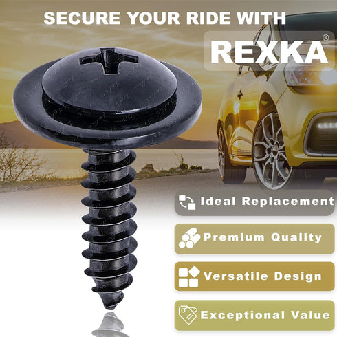 Rexka 30pcs Fender Liner Splash Shield Wheelhouse Liner Screw Phillips Truss Head Sems Compatible with Honda Acura BMW 90114-SE0-000 Accord ILX RD...