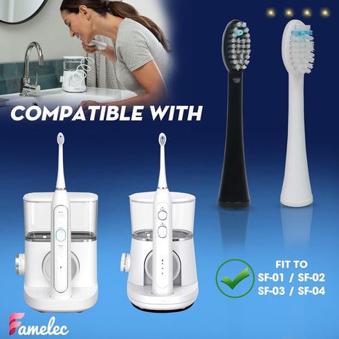 Flossing Electric Toothbrush Head for Waterpik Sonic Fusion 2.0 Replacement Heads SF-03 SF-04, Compatible with Waterpik Toothbrush & Water Flosser...