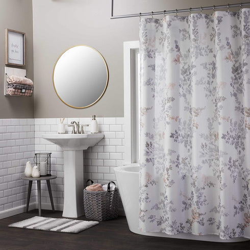 SKL Home by Saturday Knight Ltd. Greenhouse Leaves Fabric Shower Curtain, Multicolored/BLUSH...