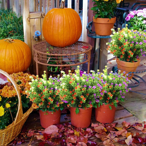 10 Pcs Artificial Flowers, Fake Outdoor Flowers UV Resistant, Lifelike Plastic Flowers for Indoor Outdoors Home Office Garden Wedding Sidewalk Tri...