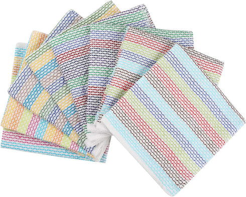 Kitchen Dish Cloths 100% Cotton Tea Towels, Soft and Absorbent, Machine Washable Kitchen Dishcloths 13 x 13 Inch Set of 8 Multi Colors...