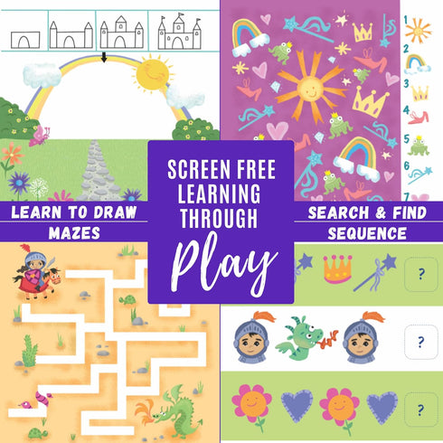 Kids Travel Educational Activity Book with Washable Markers - Car and Airplane Activities, Learning Toys for Toddlers- Search and Find, Reusable S...