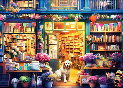 500 Piece Puzzles for Adults, Jigsaw Puzzles 500 Pieces, Puzzles 500 Pieces for Adults, Bookstore Dogs Jigsaw Puzzles, Funny Puzzles, Great Gift f...