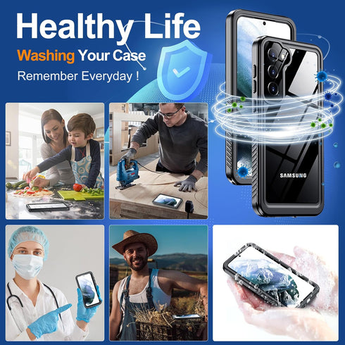 Hualele Waterproof Galaxy S21 Plus Case, Built in Lens & Screen Protector Rugged Full Body Heavy Duty Protective Shockproof IP68 Underwater Cover ...