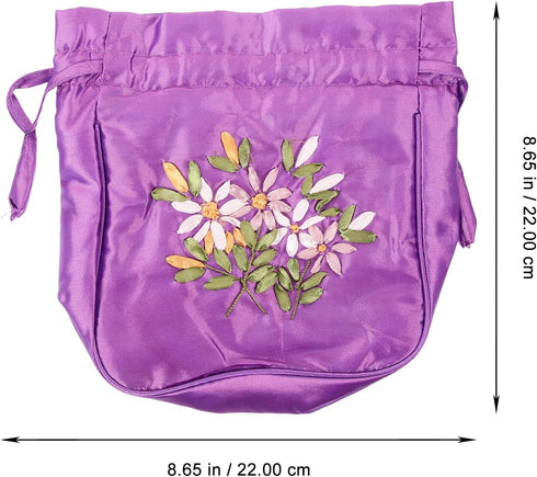 Holibanna Handbags Tote Bags The Tote Bag Purse Drawstring Tote Bag Women Drawstring Handbag Embroidered Handbag Small Drawstring Handbag Embroide...