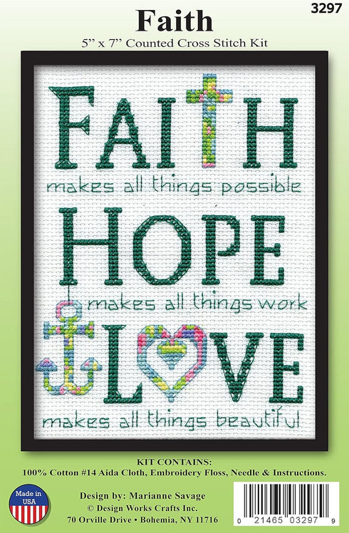 Design Works Crafts Cross Stitch Kit, Faith (14 Count)...