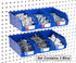Pegboard Bins – 3 Pack Blue Extra Large - Hooks to Any Peg Board - Organize Hardware, Accessories, Attachments, Workbench, Garage Storage, Craft R...