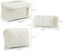 HBselect 3 PCS Quilted Makeup Bag, Cotton Large Travel Makeup Bag, Cute Floral Coquette Make up Bag Cosmetic Bag Toiletry Bag for Women Girls...