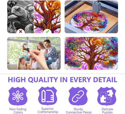 Wooden Puzzles for Adults - Dreamy Tree of Life Wooden Puzzle, Unique Shape Wooden Jigsaw Puzzles for Adults, Wood Puzzles Adult, Perfect for Birt...