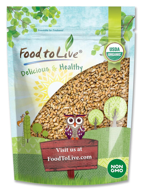 Food to Live Organic Hulled Barley, 8 Ounces – Non-GMO, 100% Whole Grain, Kosher, Vegan. Suited for Home Brewing, Grinding. High Fiber. Great for ...