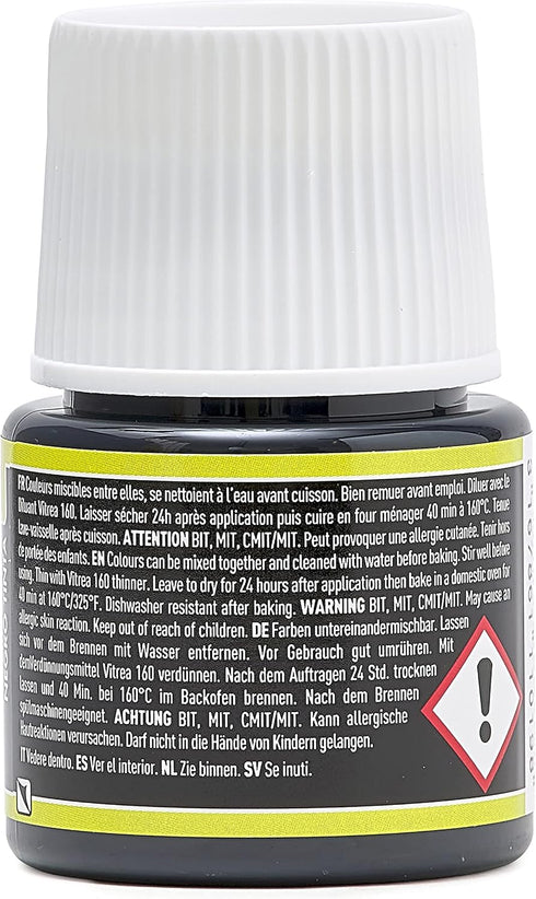 Pebeo Vitrea 160, Glossy Glass Paint, 45 ml Bottle - Ink Black...