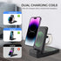 Foldable 3 in 1 Wireless Charging Station for Multiple Devices Apple,Wireless Charger for Travel,Wireless Charging Stand Compatible with iPhone 15...