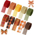 Whaline 10 Rolls 50 Yards Plaid Burlap Ribbon Rolls 1 Inch Fall Wrapping Ribbon Thanksgiving Ribbon Autumn Decorative Ribbon for Autumn Harvest Th...