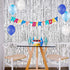 CHRORINE 2pcs 3ft x 8.3ft Silver Tinsel Foil Fringe Curtains Streamers Backdrop for Birthday Graduation Engagement Bridal Shower Bachelorette Baby...
