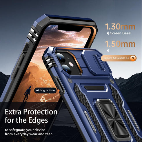 Goodon for iPhone 11 Case with Sliding Camera Cover + Screen Protector - Metal Magnetic Kickstand - Military-Grade Shockproof Matte Protective Pho...