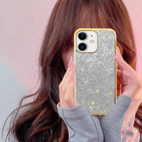 LUVI Fusicase for iPhone 11 Diamond Case Cute Bling Glitter Rhinestone Crystal Shiny Sparkle Protective Cover with Electroplate Plating Bumper Lux...