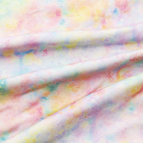David Angie Tie Dye Printed Double Brushed Polyester Fabric Soft Smooth 4 Way Stretch Knit Fabric by The Yard for Dress Sewing (Colorful)...