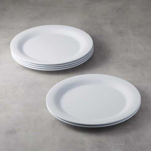 Amazon Basics Melamine (Plastic) Plate, 6 Piece Set, 10.5 in, White (Previously AmazonCommercial brand)...